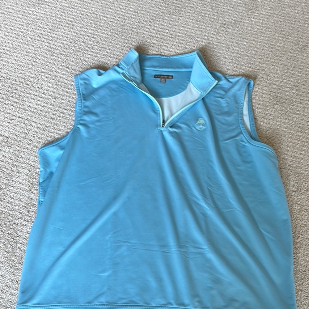 Peter Millar Light Blue Zip-Up Sleeveless Top